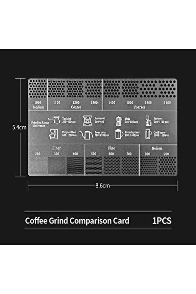 Choice 1pcs OANKR Coffee Grind Reference Card, 200-1700um 304 Stainless Steel...