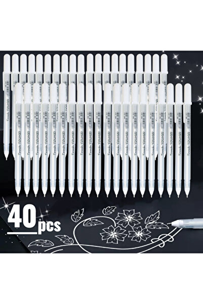 Choice 40pcs White Highlighter Gel Pens, Perfect for Artists, Comic Drawers, ...