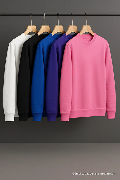 COMBİNE MİCHAİL Men's Basic Oversized Premium 5-Piece Sweater