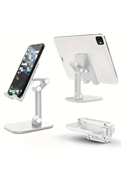 Choice حامل هاتف محمول قابل للطي بثلاثة أقسام باللون الأبيض لأجهزة iPhone و i...