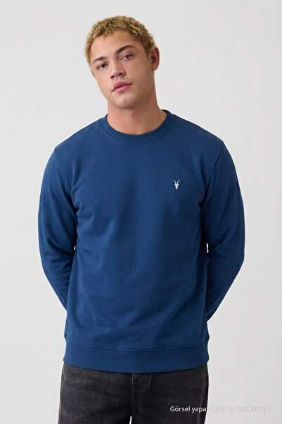 COMBİNE MİCHAİL Indigo Oversize Cotton Men's Sweatshirt