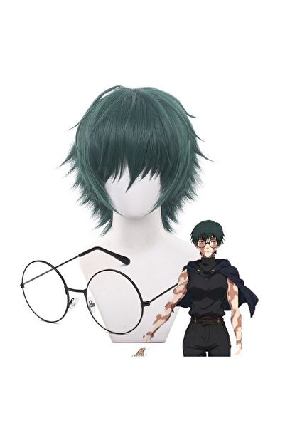 Choice1 One Size Wig with Glasses Anime Jujutsu Kaisen Maki Zenin Cosplay Wig...