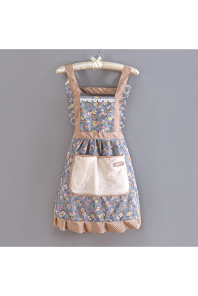 Choice Blue 1 Piece For Women's Floral Home Apron With Pocket, Adjustable Apr...
