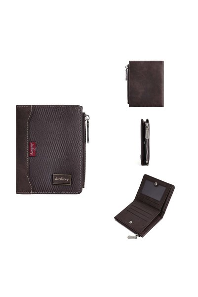 choice2 Dark Brown Baellerry RFID Blocking Simple Men's Wallet with Zipper Ca...