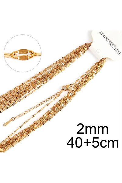 Choice A0163 10pcs Stainless Steel Lip Chain Necklaces Gold Color Link Chain ...