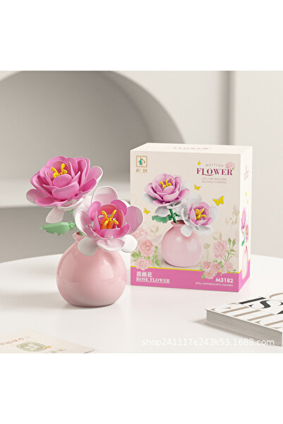 Choice3 With a vase Rose flower Building block pot plant bouquet of flowers, ...