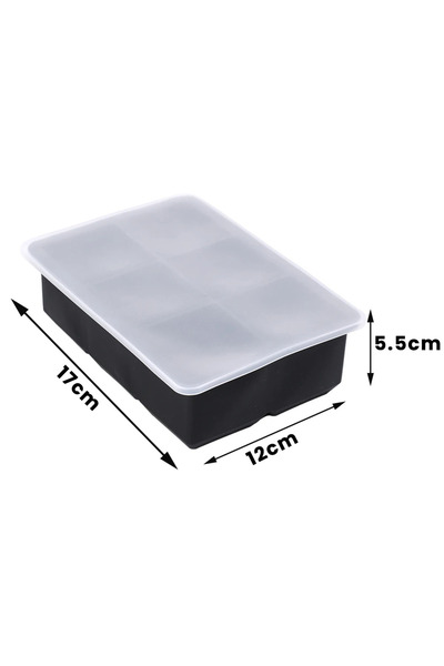 Choice1 6 grid 4/6/8/Grid Big Ice Tray Mold Box Large Food Grade Silicone Ice...