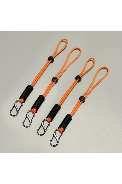 Choice orange 4pcs 4pcs Handmade Braided Nylon Keychain with Wrist Hook - Dur...