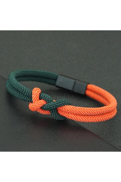 Choice6 green orange Fashion Special Knot Charm Bracelet For Men 7 Sets Of Cl...