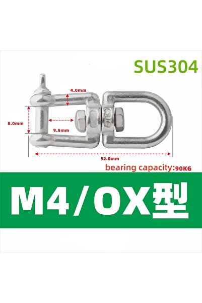 Choice M4-1Pcs 304 Stainless Steel Jaw Swivel Anchor Connector Duty Boat Mari...
