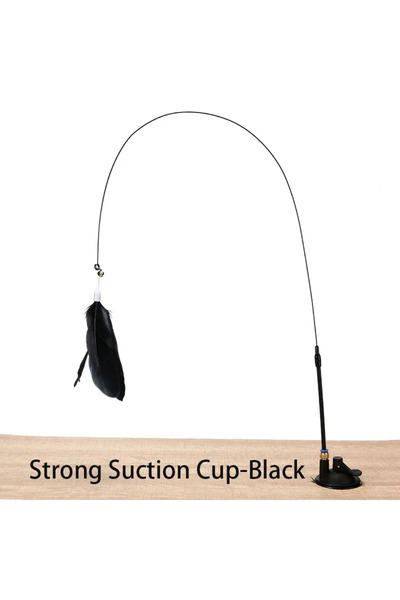 Choice5 Play with cat Black Suction Cup Cat Teasing Stick Cat Toy Interactive...