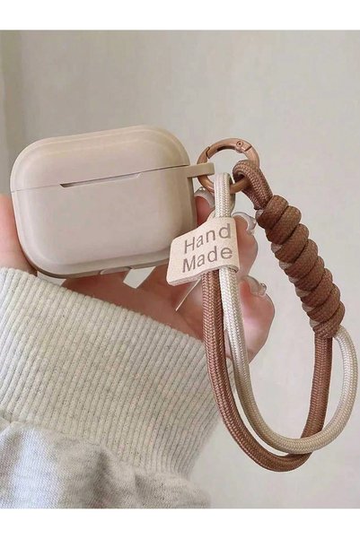 Choice For Airpods 3 Khaki Simple Soft Silicone with Smile Hand Strap Earphon...