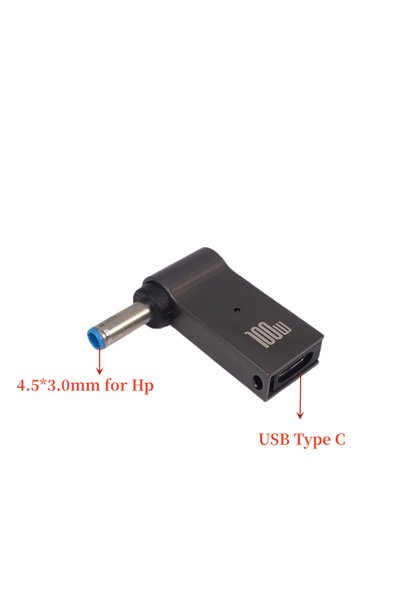 Choice محول من النوع C إلى 4.5x3.0 مم من HP كابل شحن سريع USB C PD بقوة 100 و...