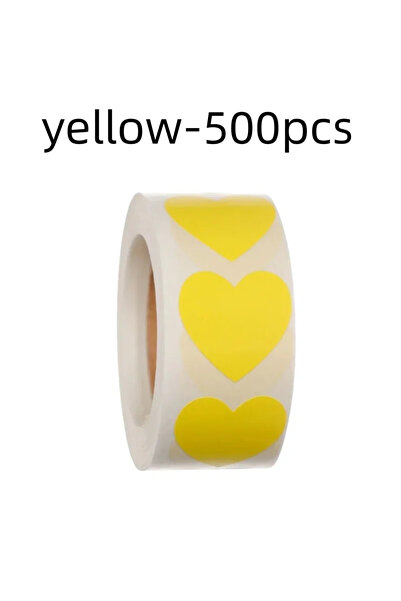 Choice4 yellow-500pcs 500Pcs Love Heart Stickers Roll Cute Heart Shaped Seal ...