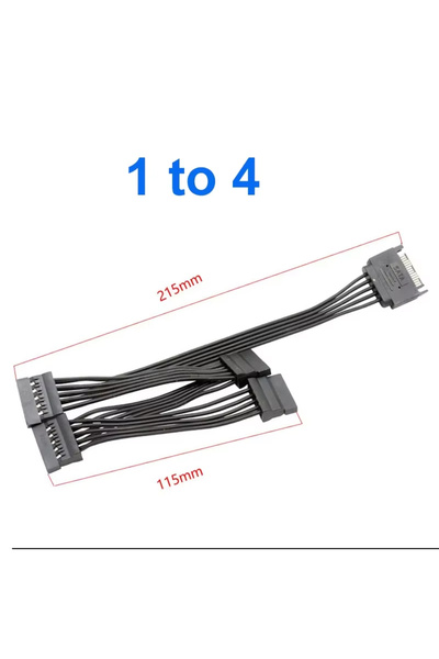 Choice1 1 to 4 15Pin Hard Drive Power Cable 1 Male To 3/4/5/6 Female Splitter...