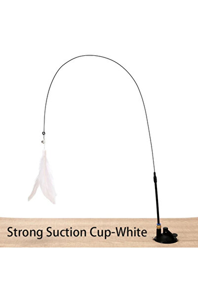 Choice4 Play with cat White Suction Cup Cat Teasing Stick Cat Toy Interactive...