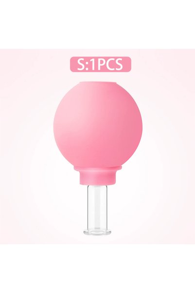 Choice6 Pink S 1/4PCS Rubber Massage Body Cups Vacuum Face Cupping Massage Cu...