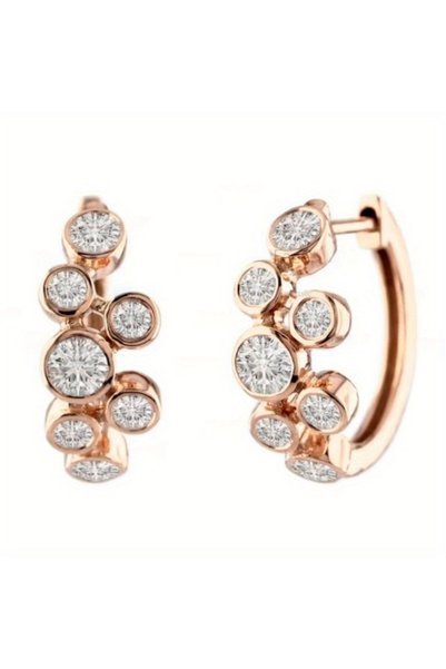 Choice T866-Rose Golden Elegant Bubble Shaped Sparking Synthetic Zirconia Hoo...