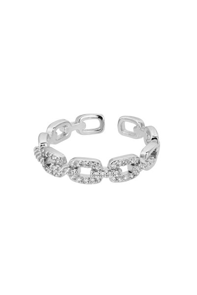 Choice resizable Platinum plated Classic Zircon Twist Chain Rings For Women S...