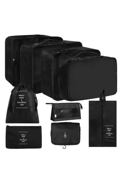 Choice3 9PCS Black 7/8/9-piece Set Travel Storage Bags,Digital Toiletries Sho...