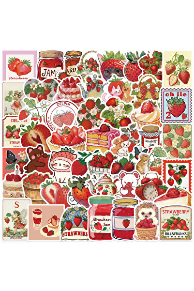 Choice Multicolor 50Pcs Cute Kawaii Strawberry Stickers DIY Stickers Scrapboo...