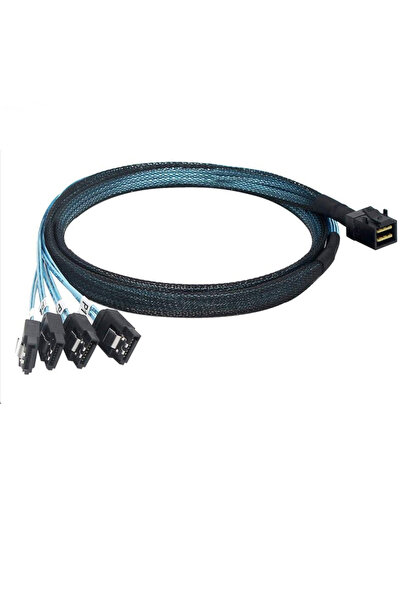 Choice1 كابل محول أزرق بطول 100 سم لـ HD MINI SAS SFF8643 إلى 4xSATA3.0، كابل...