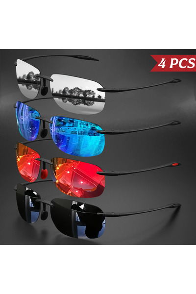 Choice5 4PCS-2 4PCS Ultra Light 11g TR90 Frameless Polarized Sunglasses - Fle...