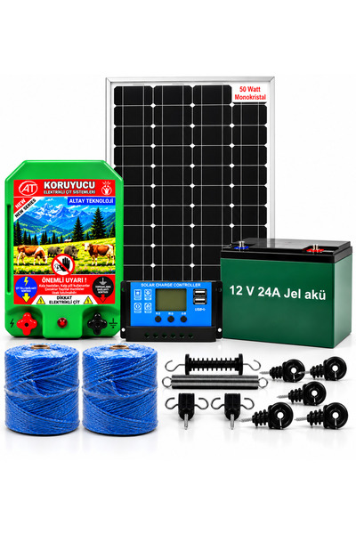 KORUYUCU ÇİT Koruyucu Elektrikli Çit Sistemi (DOMUZ AYI KOVUCU)güneş Panelli ...