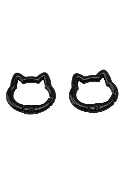 Choice3 Black 1pc 1/5Pc Colorful Cute Cat Alloy Keyring Spring Ring Clasp Key...