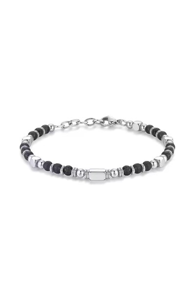 Choice 18cm black Boho Style Synthetic Lapis Lazuli Beaded Bracelet - Stainle...
