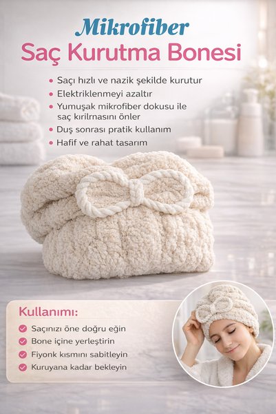 SEVRU Hair Drying Towel, Head Towel, Shower Towel Microfiber Fabric 1 PIECE