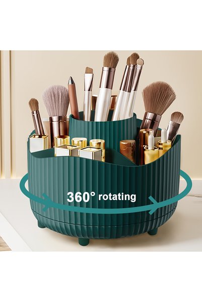 Choice1 Green Desktop Rotating Makeup Organizer Cosmetics Storage Box Slot Ma...