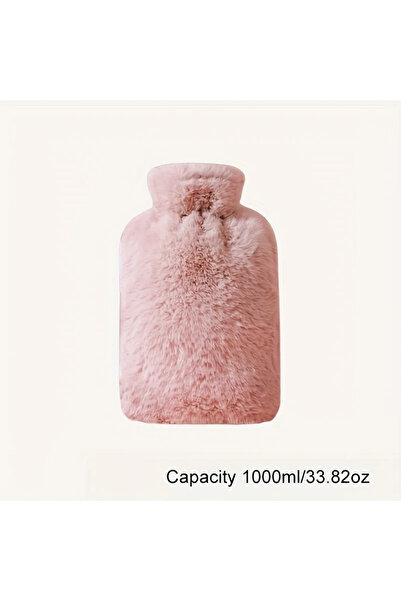 Choice3 pink-1000ml 1L/2L PVC Plush Hot Water Bottle – Leak-Proof Large-Capac...