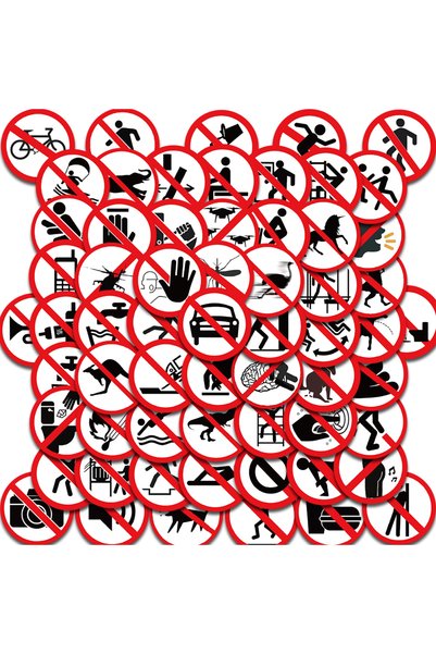 Choice 62 قطعة من ملصقات علامات الحظر المضحكة، صورة فنية لحقائب الكمبيوتر الم...