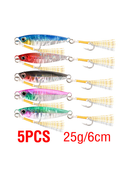 Choice 25g 5Pcs Jigging Lure 7g-30g Fast Sinking Metal Jig Saltwater Casting ...