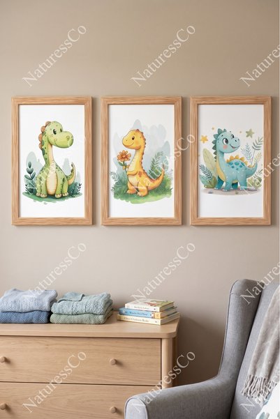 NaturessCo Set de pictură pentru camera copiilor, din lemn, imprimat, cu aspe...