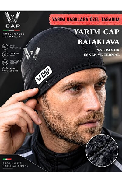 W Cap | 2 li Set | Yarım Kask için Kulak Korumalı Açık Yüz Balaklava