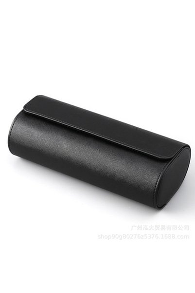 Choice4 3 Slot Black Watch Roll Travel Case 1/2/3-Slot Portable Vintage Leath...