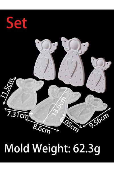 Choice3 Set DIY Faceless Angel Silicone Mold Christmas Tree Hanging Ornament ...