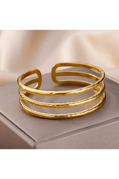 Choice B1261G Stainless Steel Bangles Bracelet for Women Gold Plated Luxury M...