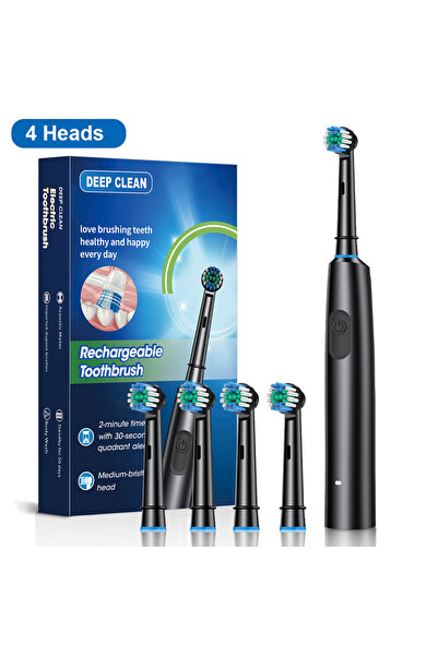 Choice3 Black Electric Rotating Toothbrush Deep Clean Whitening Teeth for Adu...