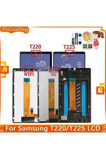 Choice شاشة T225 LCD بإطار أسود مقاس 8.7 بوصة لجهاز Samsung Tab A7 Lite 2021 ...