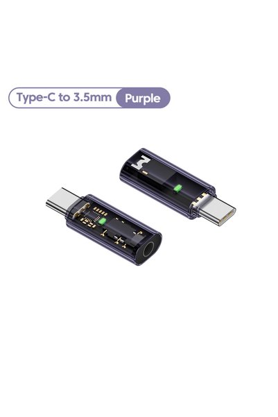 Choice3 محول صوت USB C أرجواني اللون من النوع C إلى مقبس سماعات رأس 3.5 ملم، ...