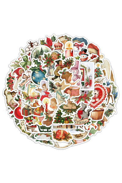 Choice 50PCS 50PCS Romantic Christmas Stickers Exquisite Christmas Theme Hand...