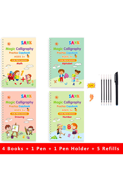 Choice 4pcs Sets Sank Magic Practice Copybook Pen Preschools Kids Calligraphy...