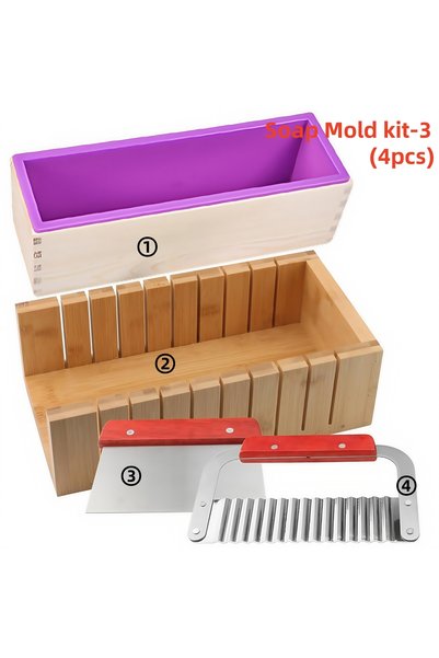 Choice Soap Mold kit 3 DIY Handmade Soap Making Kit Bamboo Cutting Box and In...