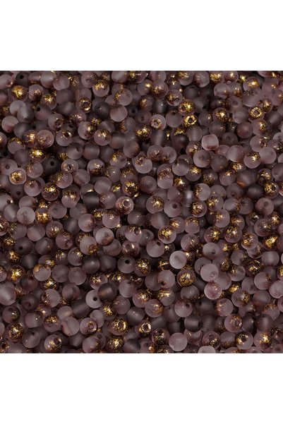 Choice6 4mm 100pcs style7 100Pcs 4mm High Quality Frosted Gold Splattered Gla...