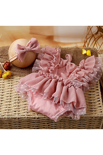 Choice M Pale Pinkish Grey Ylsteed 2 Pieces Set Dusty Pink Chiffon Newborn Ro...