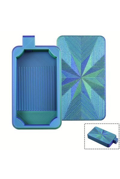 Choice1 Blue Green Gradient Color Diamond Art Tray With Lid, Diamond Painting...