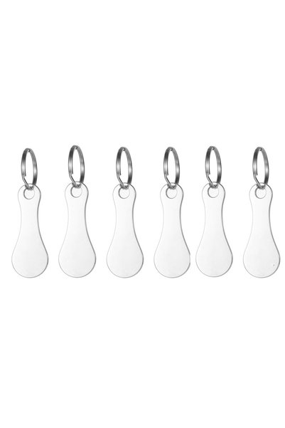 Choice 6PCS A 3/6PCS Metal Shopping Cart Tokens Trolley Token Key Ring Decora...